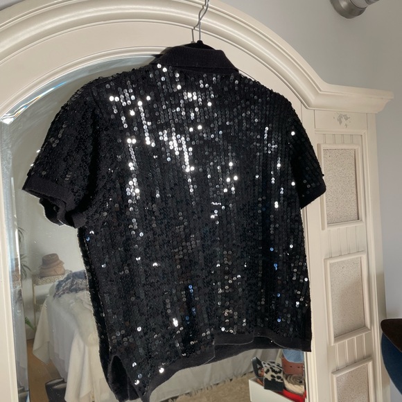 Carlisle Sequin Cashmere /Silk Polo Shirt - Picture 5 of 16